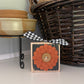 Felt Flower Ornament - Black and Burnt Orange Flower Decor