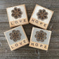 Rustic Flower Letter Tile Decor - Love and Hope Tiered Tray Decor