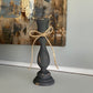 Farmhouse Decor - Candlestick Holders - Gray and White
