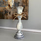 Farmhouse Decor - Candlestick Holders - Gray and White