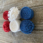 Felt Flower Embellishments for Crafts - Red White and Blue Flowers - Variety Pack