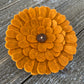 Felt Flower Embellishments for Crafts - Orange Flower with Wood Button - Large