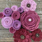 Felt Flower Embellishments for Crafts - Light Purple Flower with Wood Button - Small
