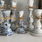 Farmhouse Decor - Candlestick Holders - Gray and White