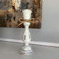 Farmhouse Decor - Candlestick Holders - Gray and White
