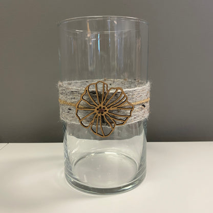 Yarn Wrapped Vase with Tropical Flower - Small