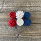 Felt Flower Embellishments for Crafts - Red White and Blue Flowers - Variety Pack