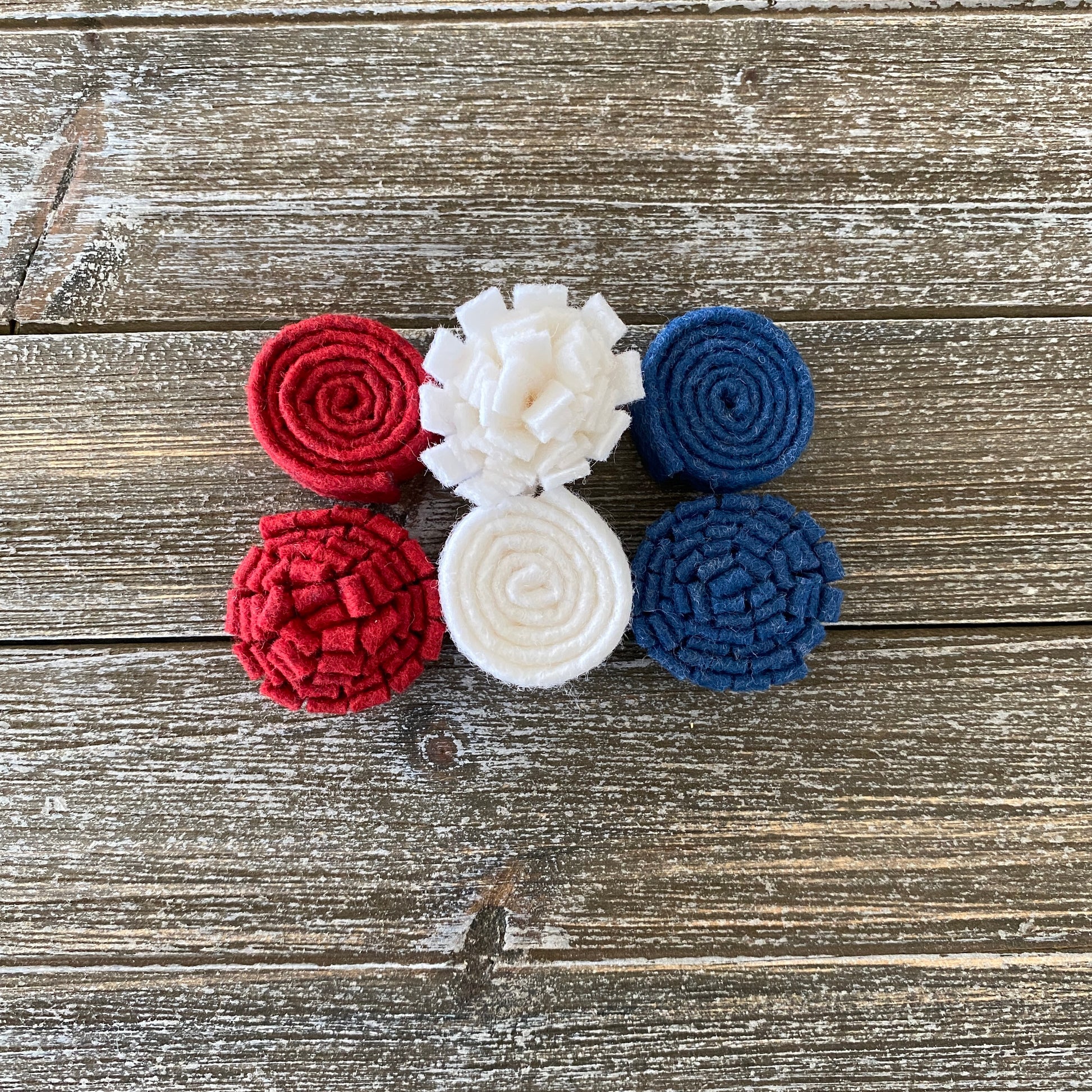 Felt Flower Embellishments for Crafts - Red White and Blue Flowers - V –  BKV Decor