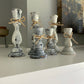 Farmhouse Decor - Candlestick Holders - Gray and White
