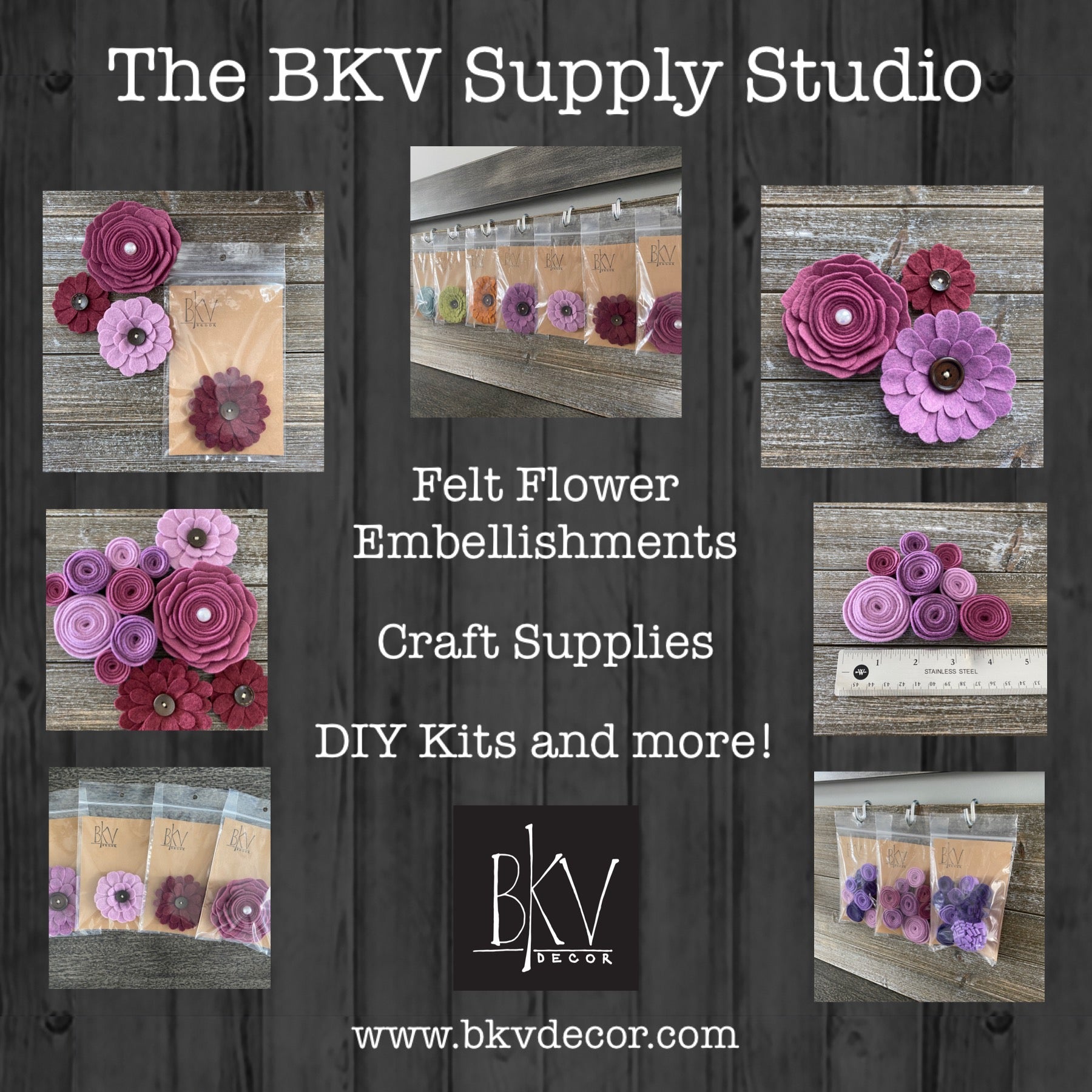 Felt Flower Embellishments for Crafts - Red White and Blue Flowers - V –  BKV Decor