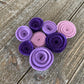 Felt Flower Embellishments for Crafts - Purple Flowers - Variety Pack