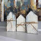 Farmhouse Decor - Mini Wood Houses, Set of 3