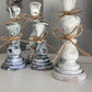 Farmhouse Decor - Candlestick Holders - Gray and White