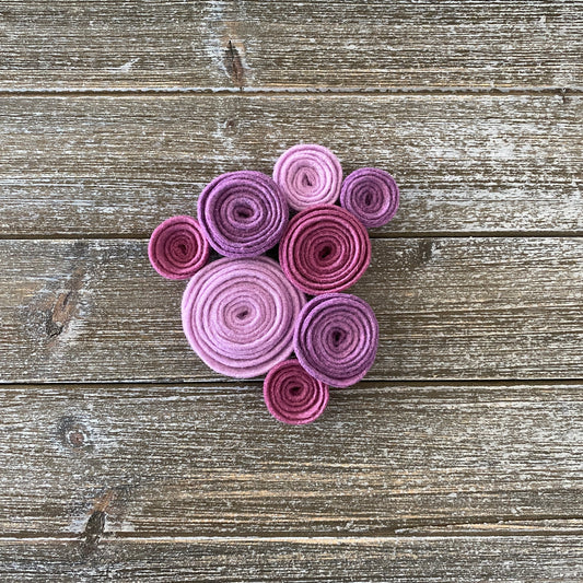 Felt Flower Embellishments for Crafts - Pink Flowers - Variety Pack