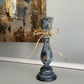 Farmhouse Decor - Candlestick Holders - Gray and White