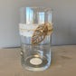 Yarn Wrapped Vase with Rustic Leaf - Small